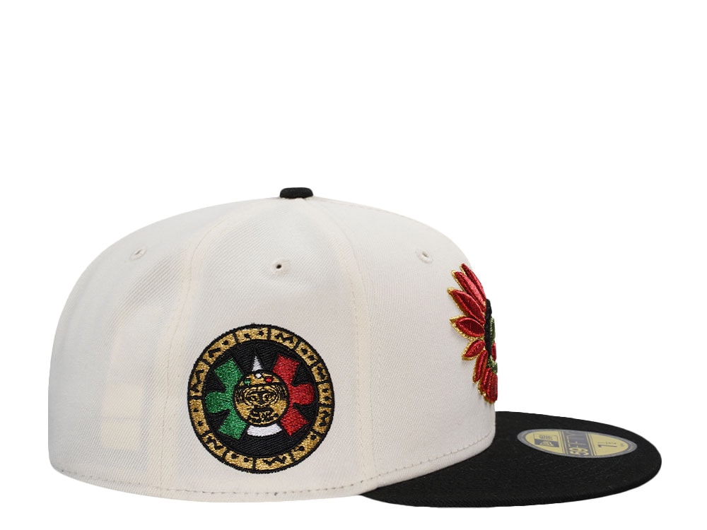 New Era Mexico Aztec Metallic Chrome Two Tone Edition 59Fifty Fitted Gorra