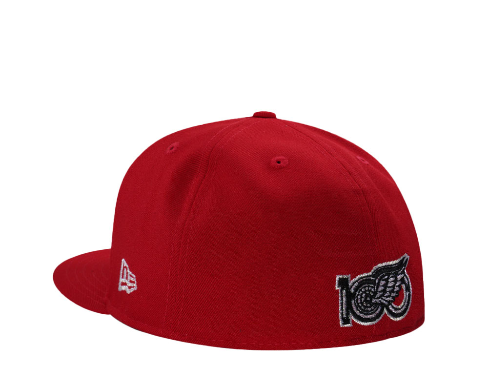 New Era Detroit Red Wings 100th Anniversary Scarlet Farewell Edition 59Fifty Fitted Gorra