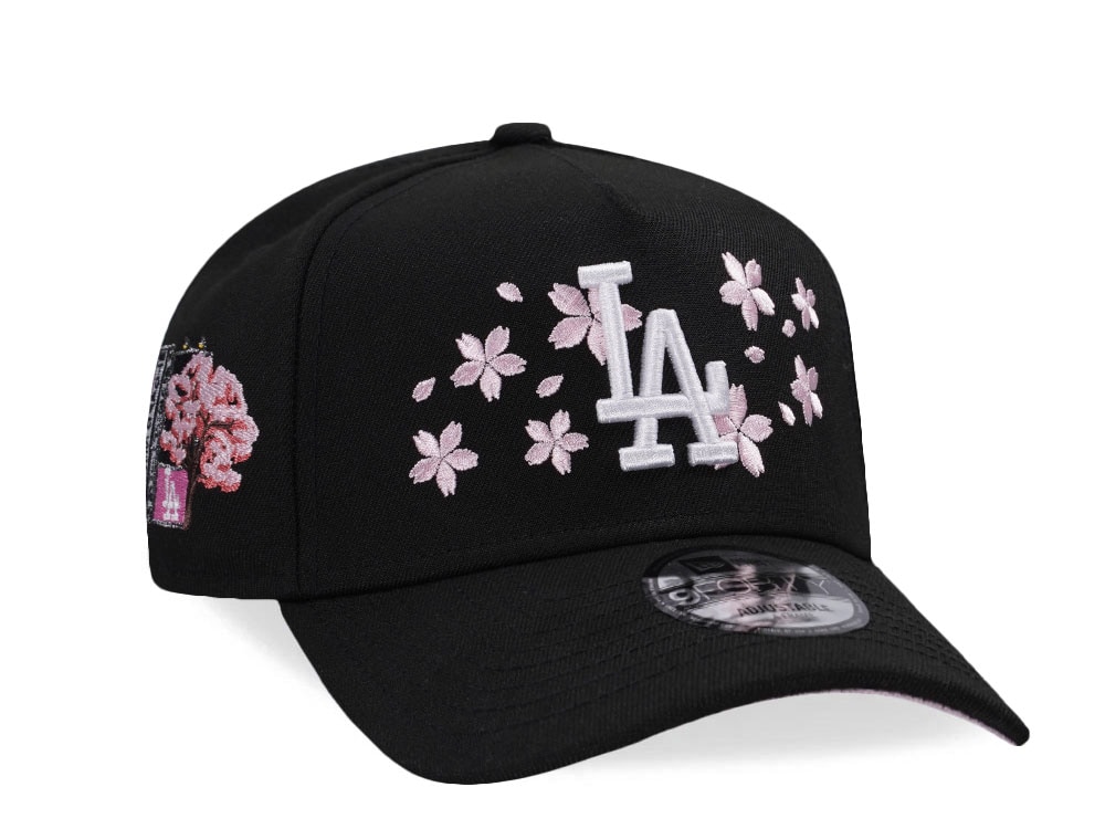 New Era Los Angeles Dodgers Tokyo Series Cherry Blossom Black Pink Edition 9Forty A Frame Snapback Gorra