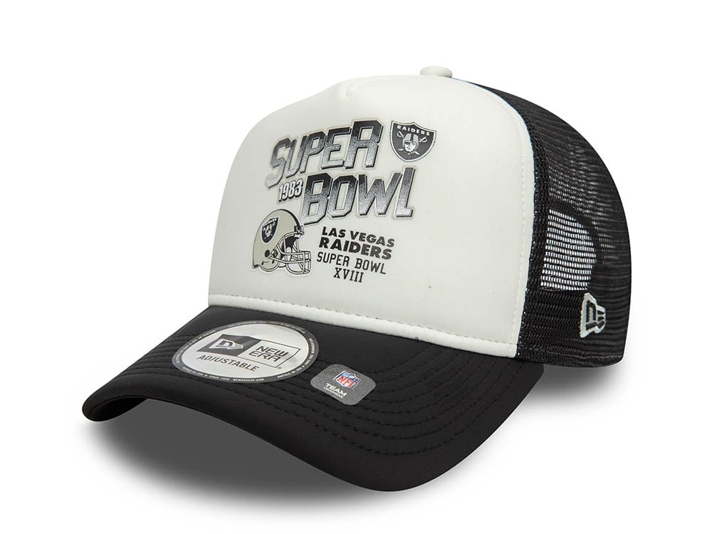 New Era Las Vegas Raiders Superbowl 1983 Edition Two Tone 9Forty A Frame Trucker Snapback Gorra