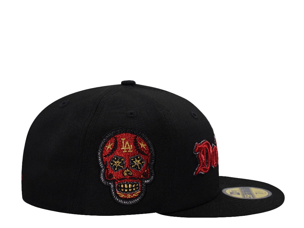 New Era Los Angeles Dodgers Skull Metallic Black Prime Edition 59Fifty Fitted Gorra