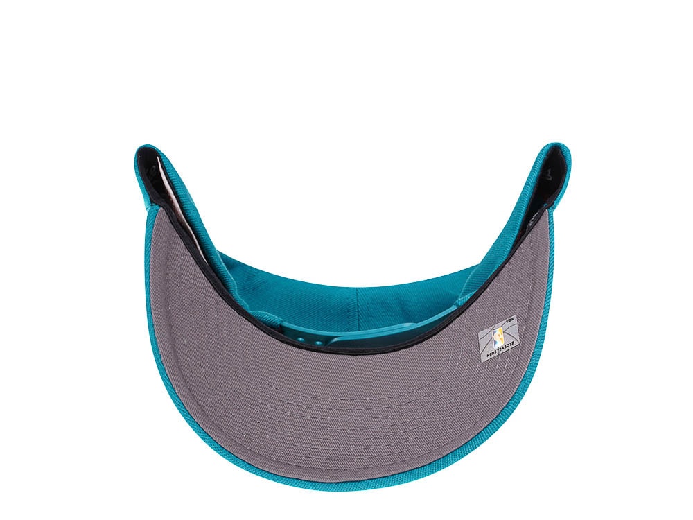 Mitchell & Ness Charlotte Hornets Team Ground Red Line Teal Solid Flex Snapback Gorra