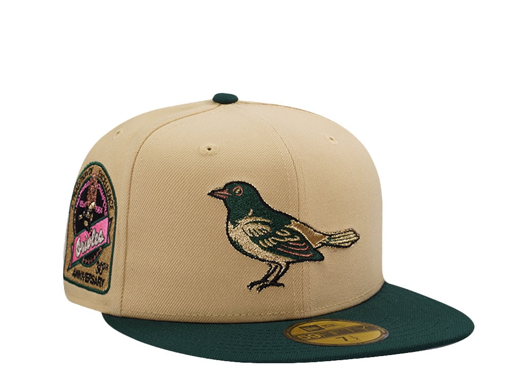 New Era Baltimore Orioles 30th Anniversary Vegas Gold Two Tone Edition 59Fifty Fitted Gorra
