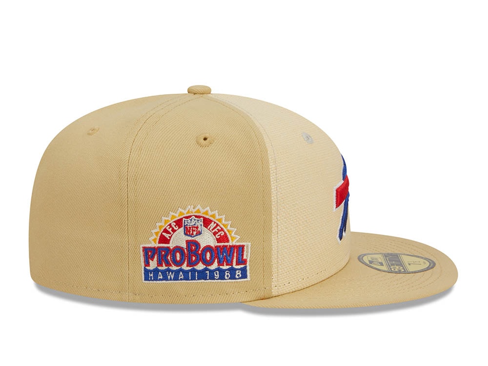 New Era Buffalo Bills Pro Bowl Hawaii 1988 Raffia Front Vegas Gold Edition 59Fifty Fitted Gorra