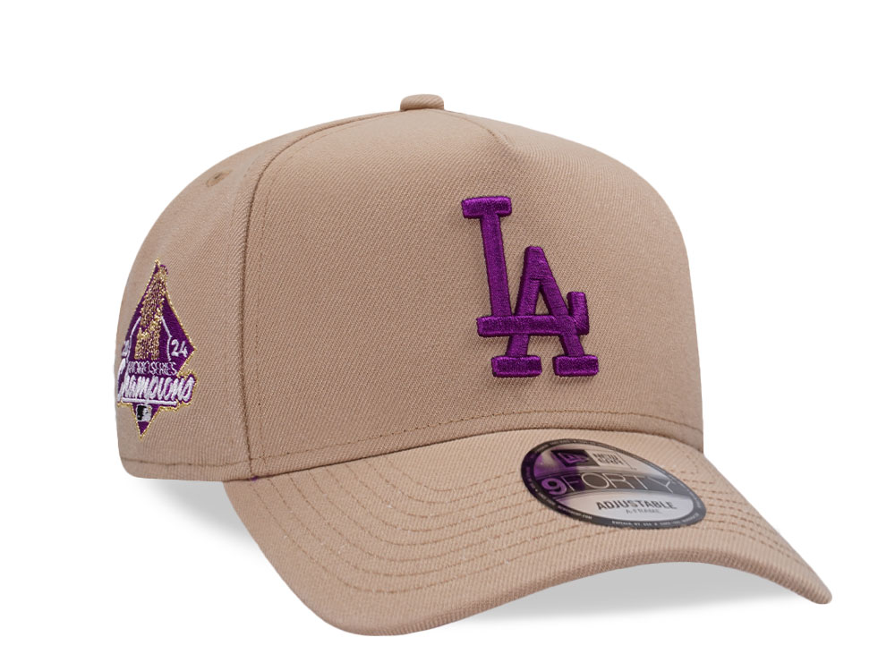 New Era Los Angeles Dodgers World Series 2024 Camel Grape Prime Edition 9Forty A Frame Snapback Gorra