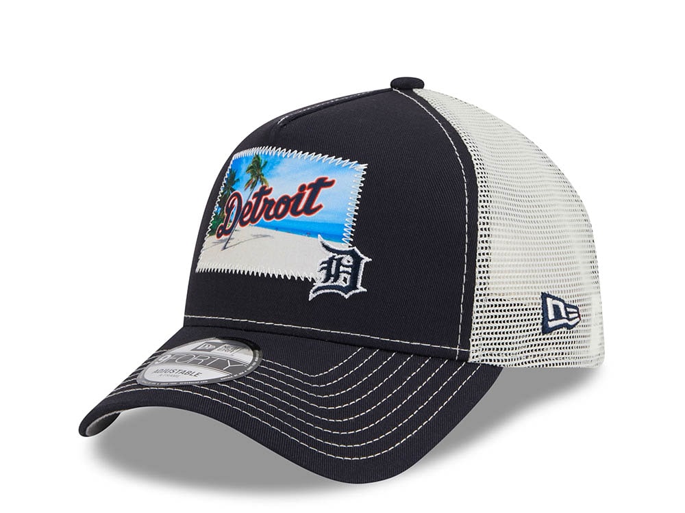 New Era Detroit Tigers M Patch Black 9Forty A Frame Trucker Snapback Gorra