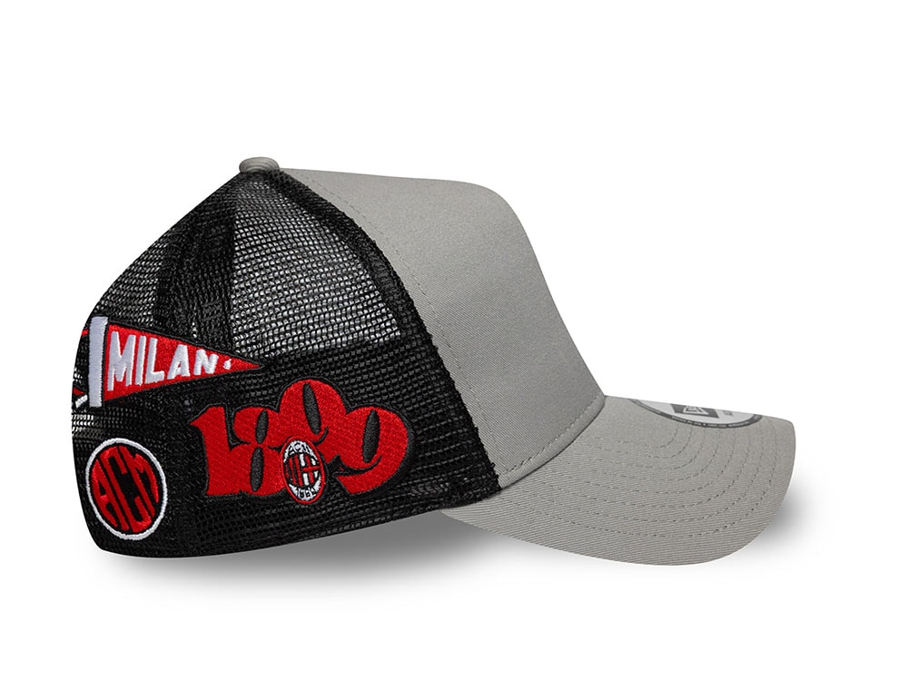 New Era AC Milan Patch Grey 9Forty A Frame Trucker Snapback Gorra