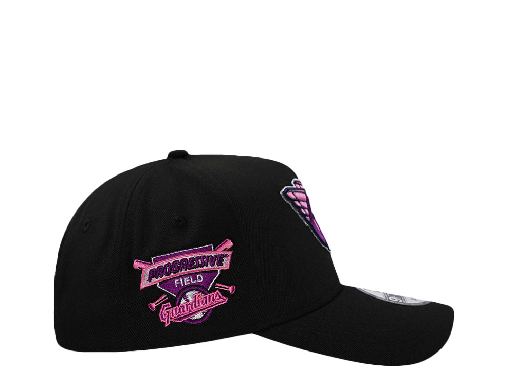 New Era Cleveland Guardians Progressive Field Magenta Black Prime Edition 9Forty A Frame Snapback Gorra