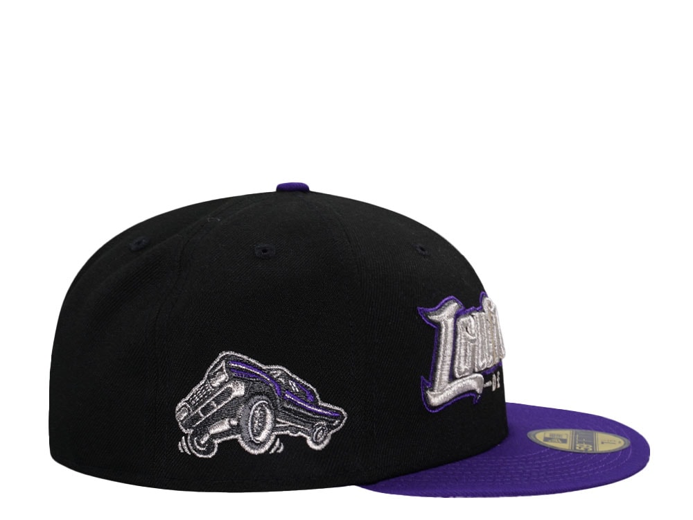New Era Fresno Grizzlies Lowriders Black Purple Two Tone Edition 59Fifty Fitted Gorra