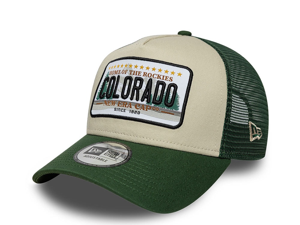 New Era Colorado License Plate Stone Edition 9Forty A Frame Trucker Snapback Gorra