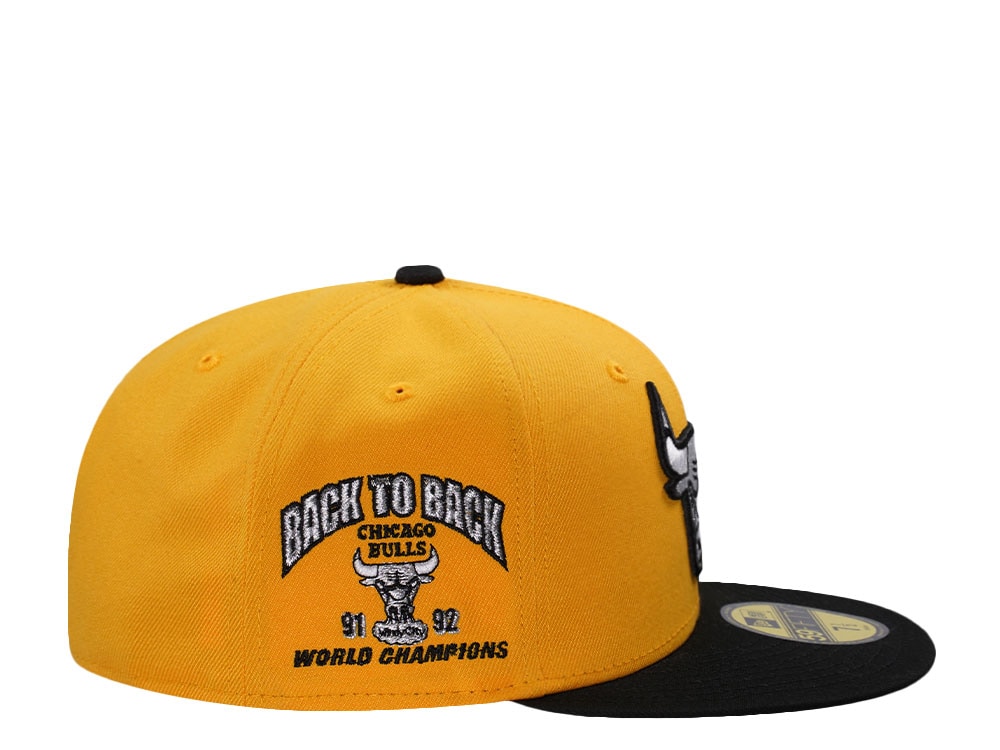 New Era Chicago Bulls Back To Back World Champions Yellow Two Tone Edition 59Fifty Fitted Gorra