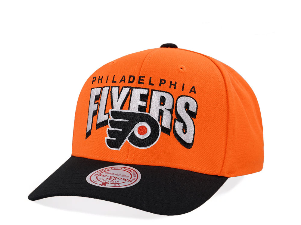 Mitchell & Ness Philadelphia Flyers Pro Crown Fit Vintage Orange Snapback Gorra