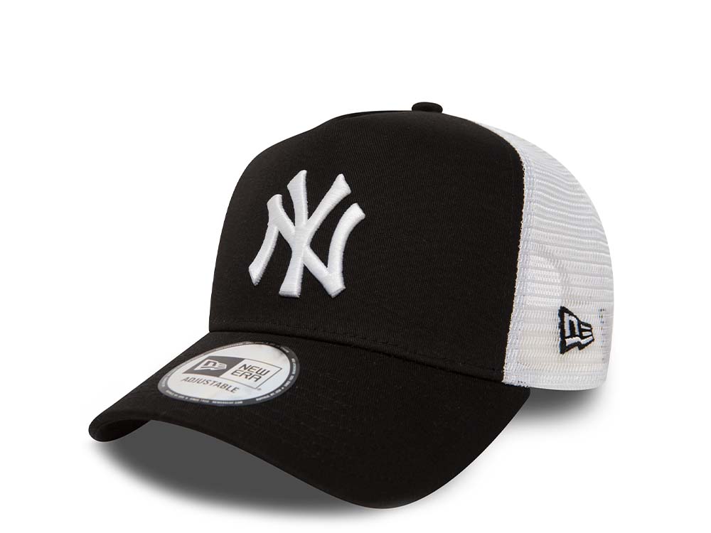 New Era New York Yankees White and Black A Frame Trucker Snapback Gorra