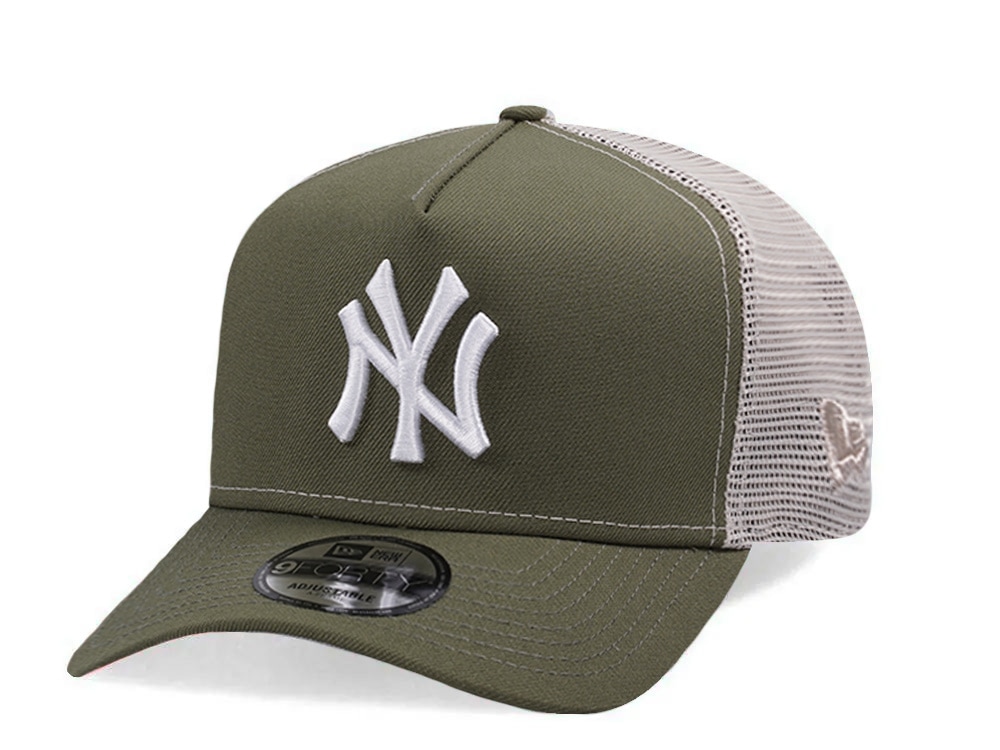 New Era New York Yankees New Olive Prime Edition 9Forty A Frame Trucker Snapback Gorra