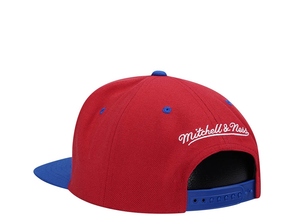 Mitchell & Ness Philadelphia 76ers Transcript Red Two Tone Snapback Gorra