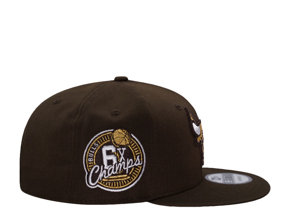 New Era Chicago Bulls 6x Champs Brown Prime Edition 9Fifty Snapback Gorra
