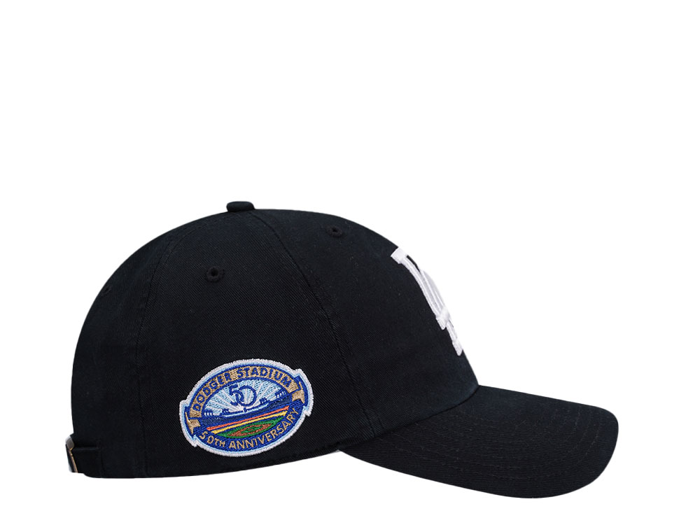 47Brand Los Angeles Dodgers Cooperstown Black Clean Up Strapback Gorra