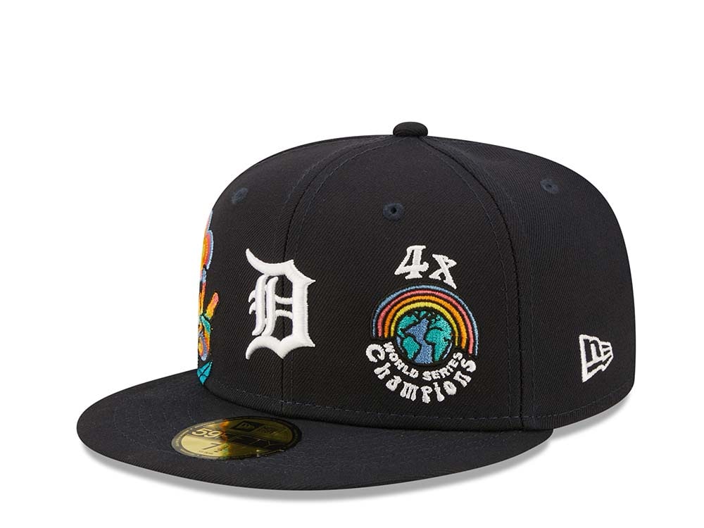 New Era Detroit Tigers 4x World Series Champions - Navy Groovy Edition 59Fifty Fitted Gorra