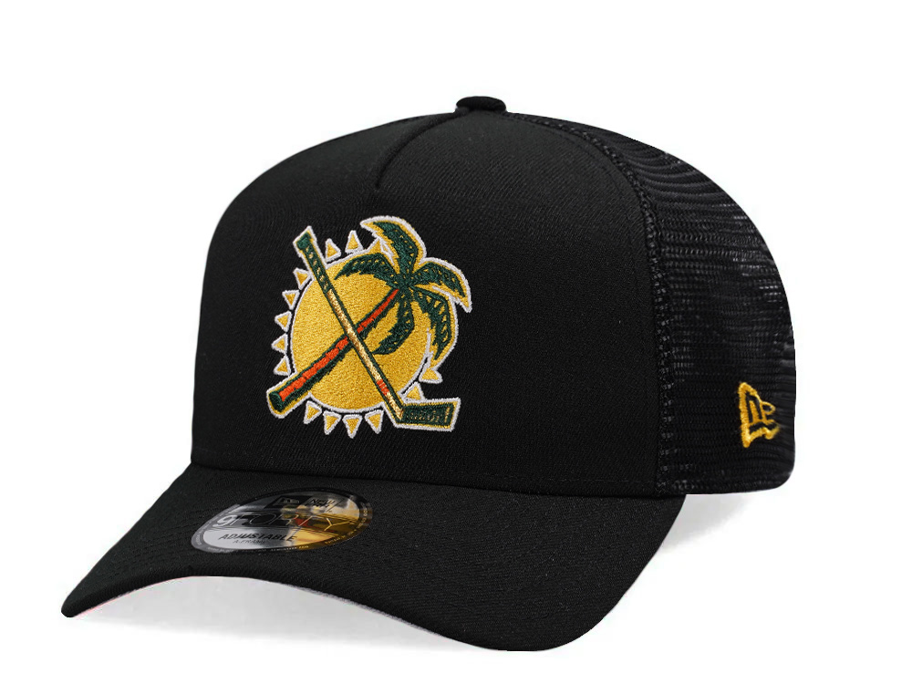 New Era Florida Panthers Black Prime Edition 9Forty A Frame Trucker Snapback Gorra