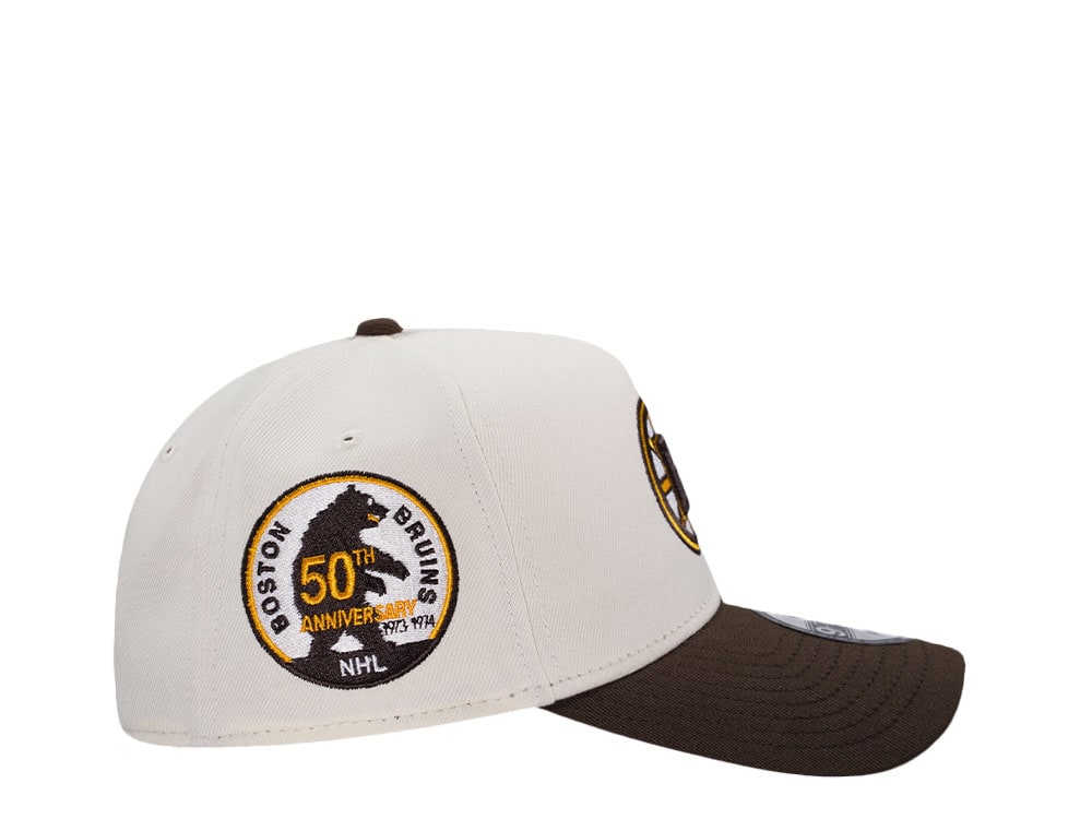 New Era Boston Bruins 50th Anniversary Chrome Two Tone Edition 9Forty A Frame Snapback Gorra