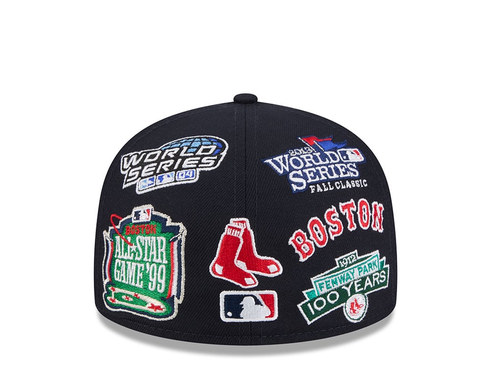 New Era Boston Red Sox All Over Navy Red 59Fifty Fitted Gorra
