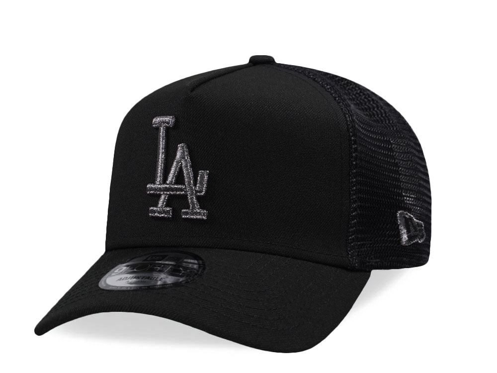 New Era Los Angeles Dodgers Black Metallic Trucker Edition 9Forty A Frame Snapback Gorra