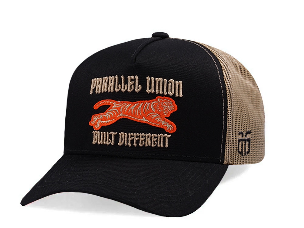 Parallel Union Tiger Built Different Black Edition Trucker Snapback Gorra