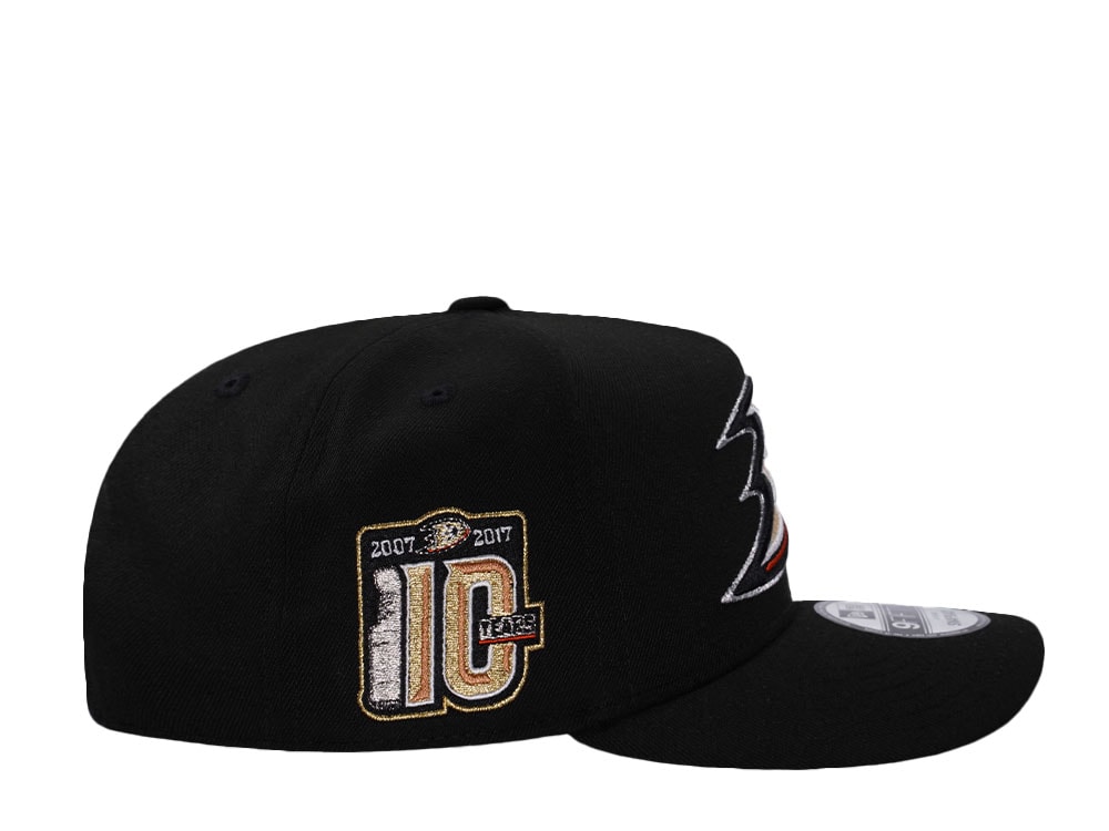 New Era Anaheim Ducks 10th Anniversary Black Prime Edition 9Fifty A Frame Snapback Gorra