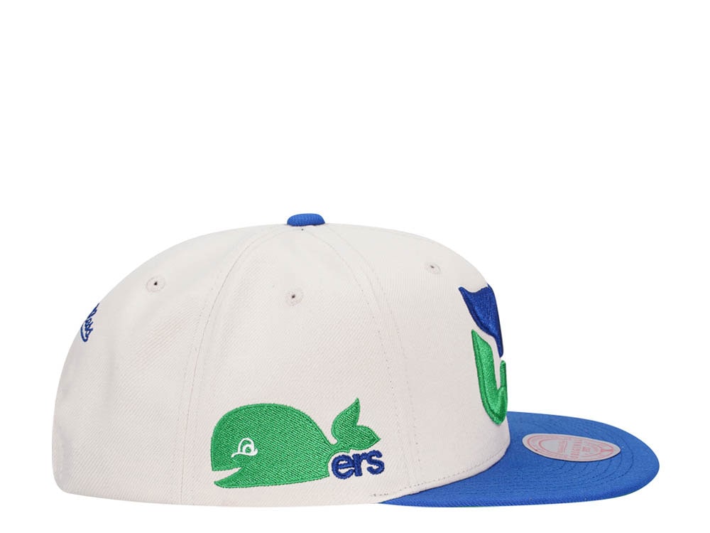 Mitchell & Ness Hartford Whalers Vintage Off-White Snapback Gorra