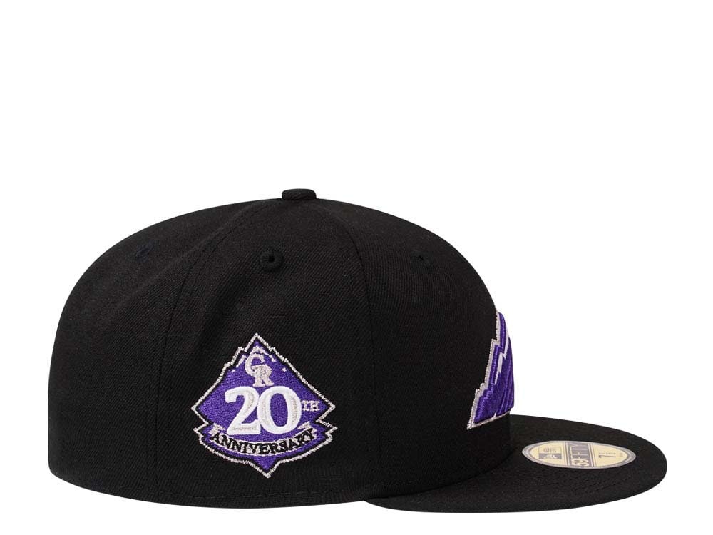 New Era Colorado Rockies 20th Anniversary Black Lavender Edition 59Fifty Fitted Gorra