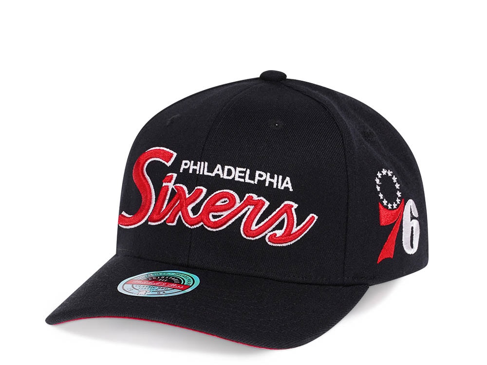 Mitchell & Ness Philadelphia 76Ers Team Ground Red Line Solid Flex Snapback Gorra