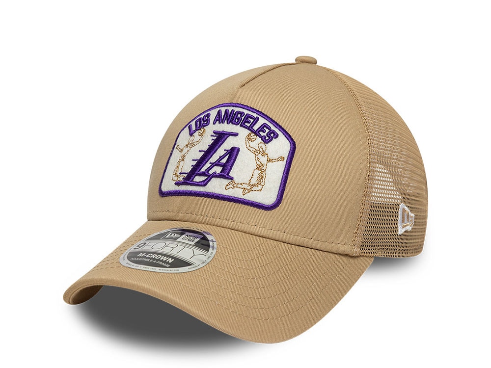 New Era Los Angeles Lakers Patch Camel Edition 9Forty A Frame Trucker Snapback Gorra