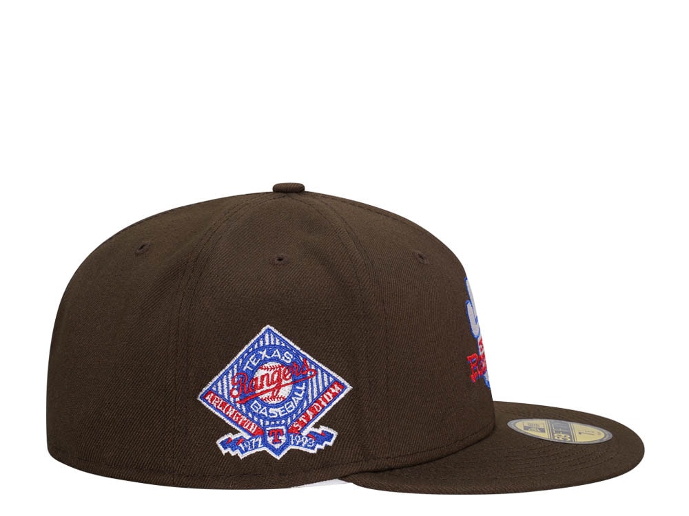 New Era Texas Rangers Arlington Stadium Chocolate Throwback Edition 59Fifty Fitted Gorra