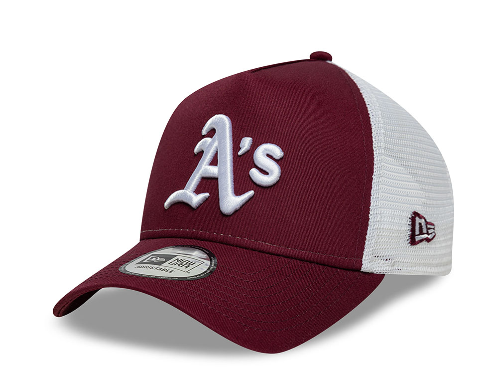 New Era Oakland Athletics League Essential Maroon Prime Edition 9Forty A Frame Trucker Snapback Gorra