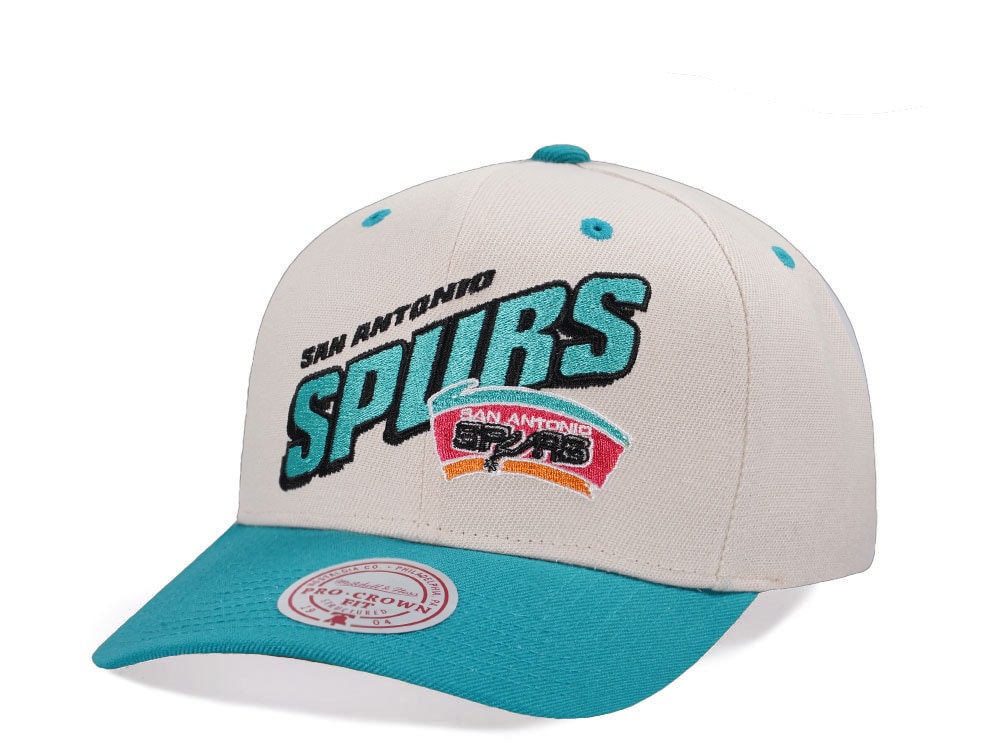 Mitchell & Ness San Antonio Spurs Chrome Two Tone Pro Crown Fit Snapback Gorra