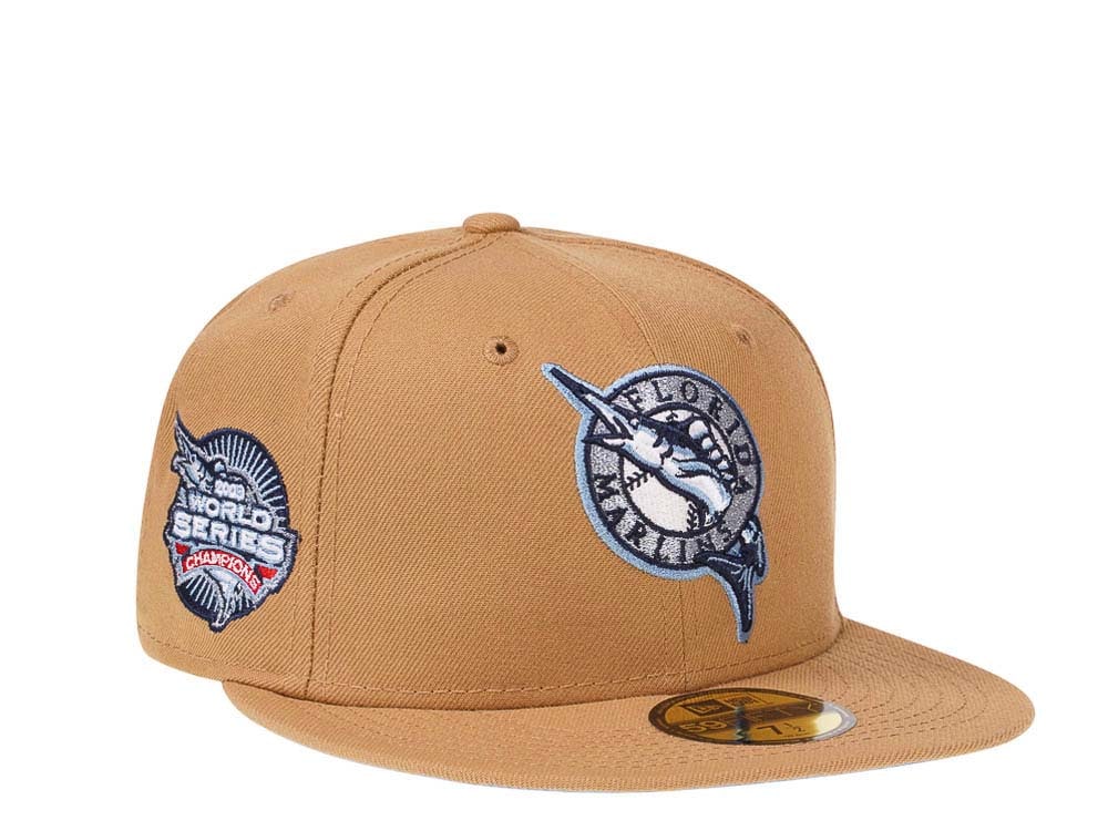 New Era Florida Marlins World Series 2003 Frozen Wheat Edition 59Fifty Fitted Gorra