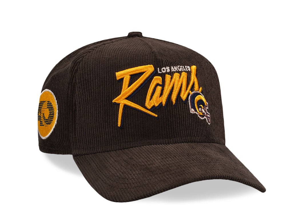 New Era Los Angeles Rams 40th Anniversary Walnut Corduroy Edition 9Forty A Frame Snapback Gorra