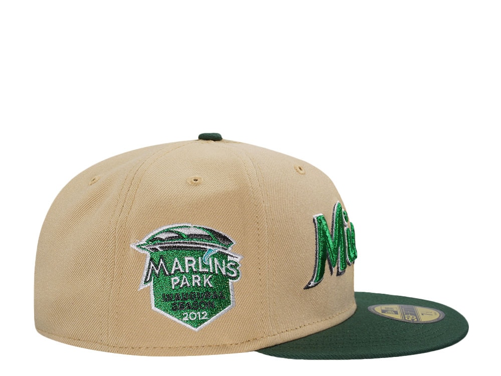 New Era Miami Marlins Stadium Patch Vegas Two Tone Metallic Edition 59Fifty Fitted Gorra