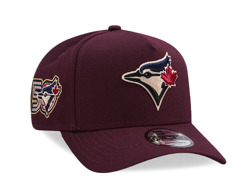 New Era Toronto Blue Jays 50th Anniversary Maroon Prime Edition 9Forty A Frame Snapback Gorra