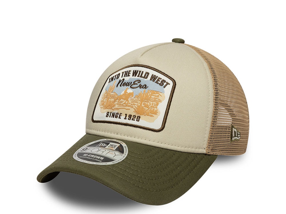 New Era Into The Wild West Patch 9Forty M Crown A Frame Trucker Snapback Gorra