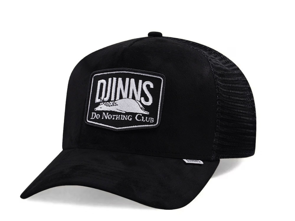 Djinns Do Nothing Club Suede Black Trucker Snapback Gorra