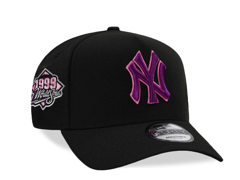 New Era New York Yankees World Series 1999 Magenta Black Prime Edition 9Forty A Frame Snapback Gorra