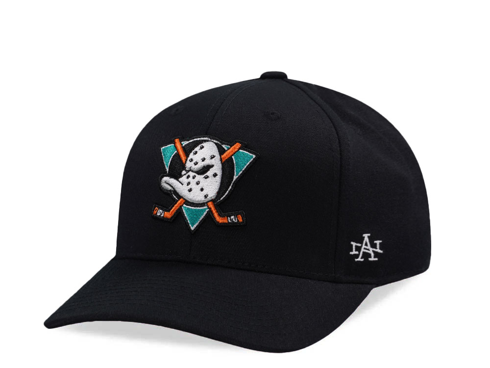 American Needle Anaheim Ducks Black Stadium Curved Snapback Gorra