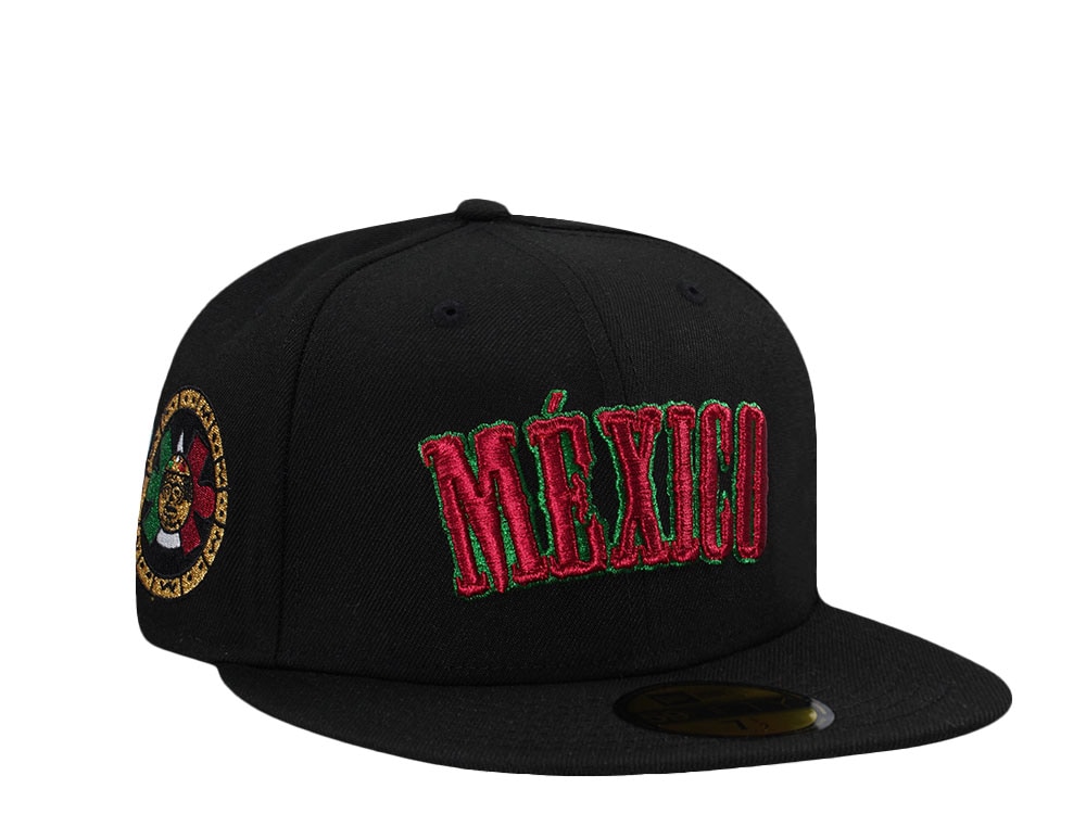 New Era Mexico Aztec Metallic Script Black Prime Edition 59Fifty Fitted Gorra