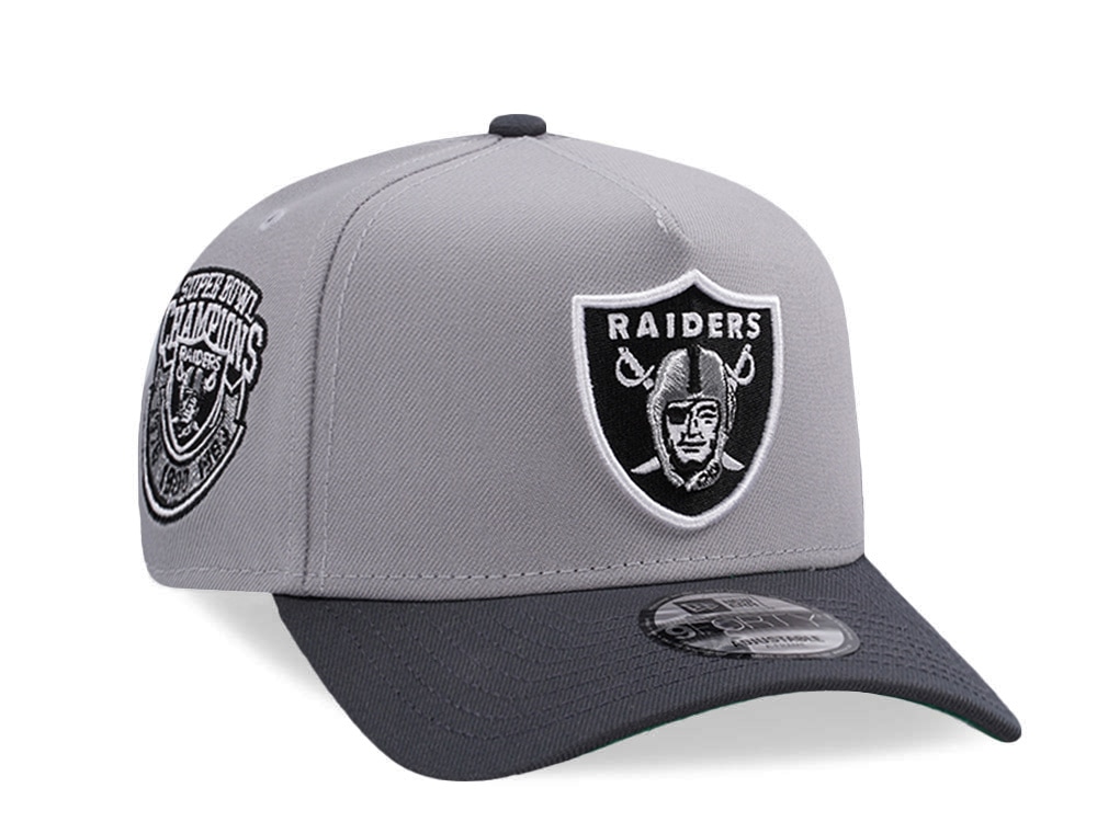 New Era Las Vegas Raiders Super Bowl Champions Gray Two Tone Edition 9Forty A Frame Snapback Gorra