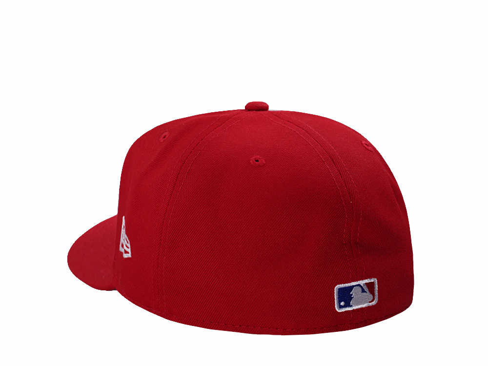 New Era Los Angeles Dodgers World Series 2025 Scarlet Red Prime Edition 59Fifty Pre Curved Fitted Gorra