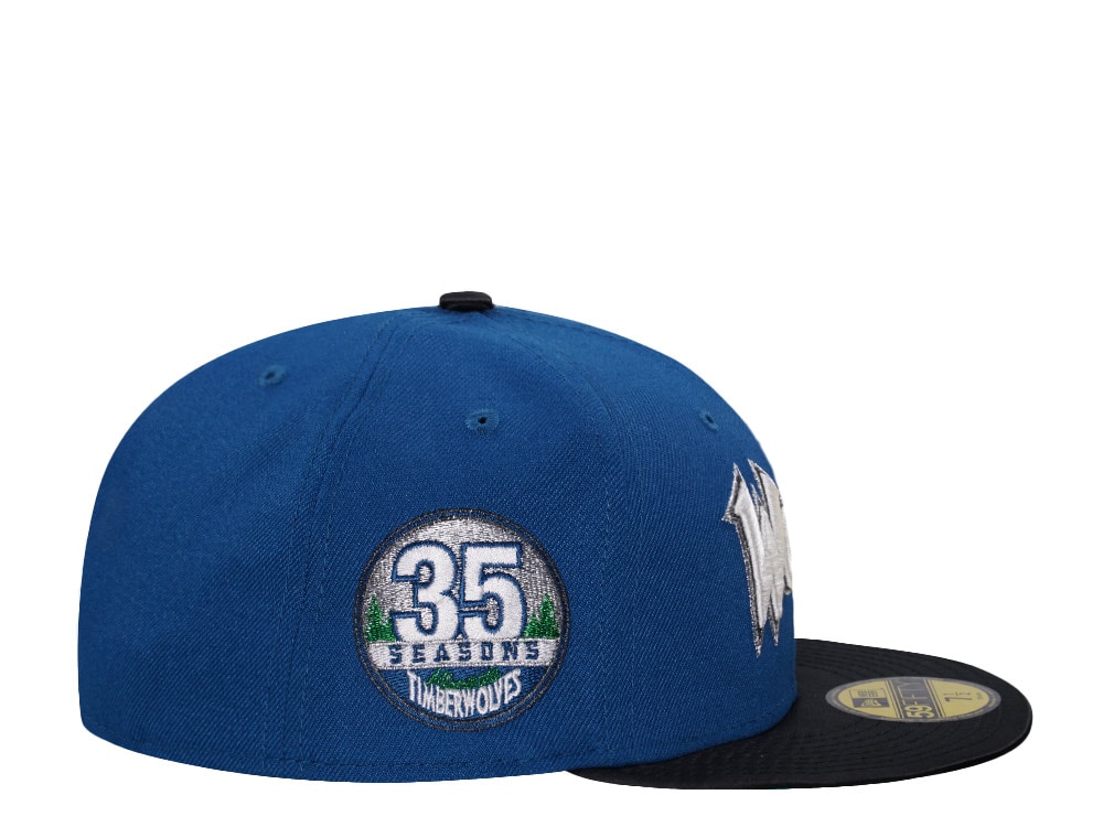 New Era Minnesota Timberwolves 35 Seasons Legend Satin Brime Two Tone Edition 59Fifty Fitted Gorra
