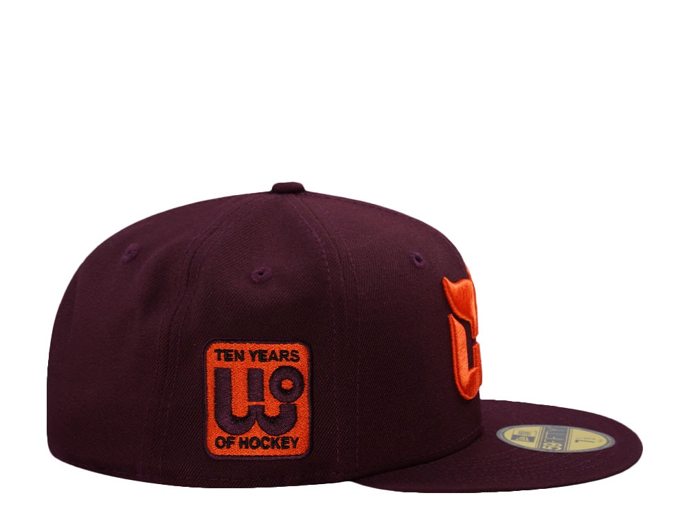 New Era Hartford Whalers 10th Anniversary Maroon Prime Edition 59Fifty Fitted Gorra