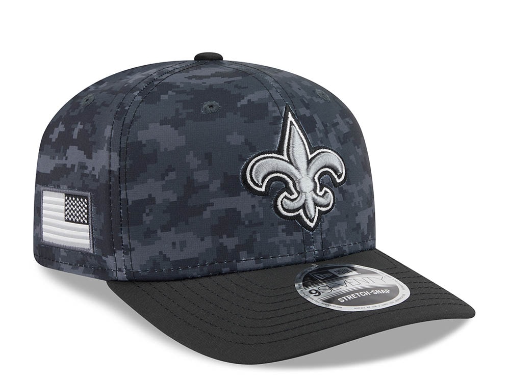New Era New Orleans Saints NFL Salute to Service 2026 Digi Camo Black 9Seventy Stretch Snapback Gorra