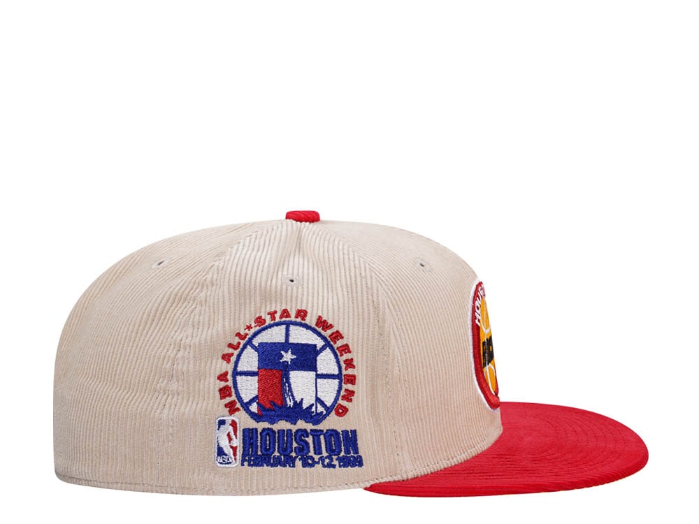 Mitchell & Ness Houston Rockets All Star 1989 Two Tone Hardwood Classic Cord Edition Dynasty Fitted Gorra